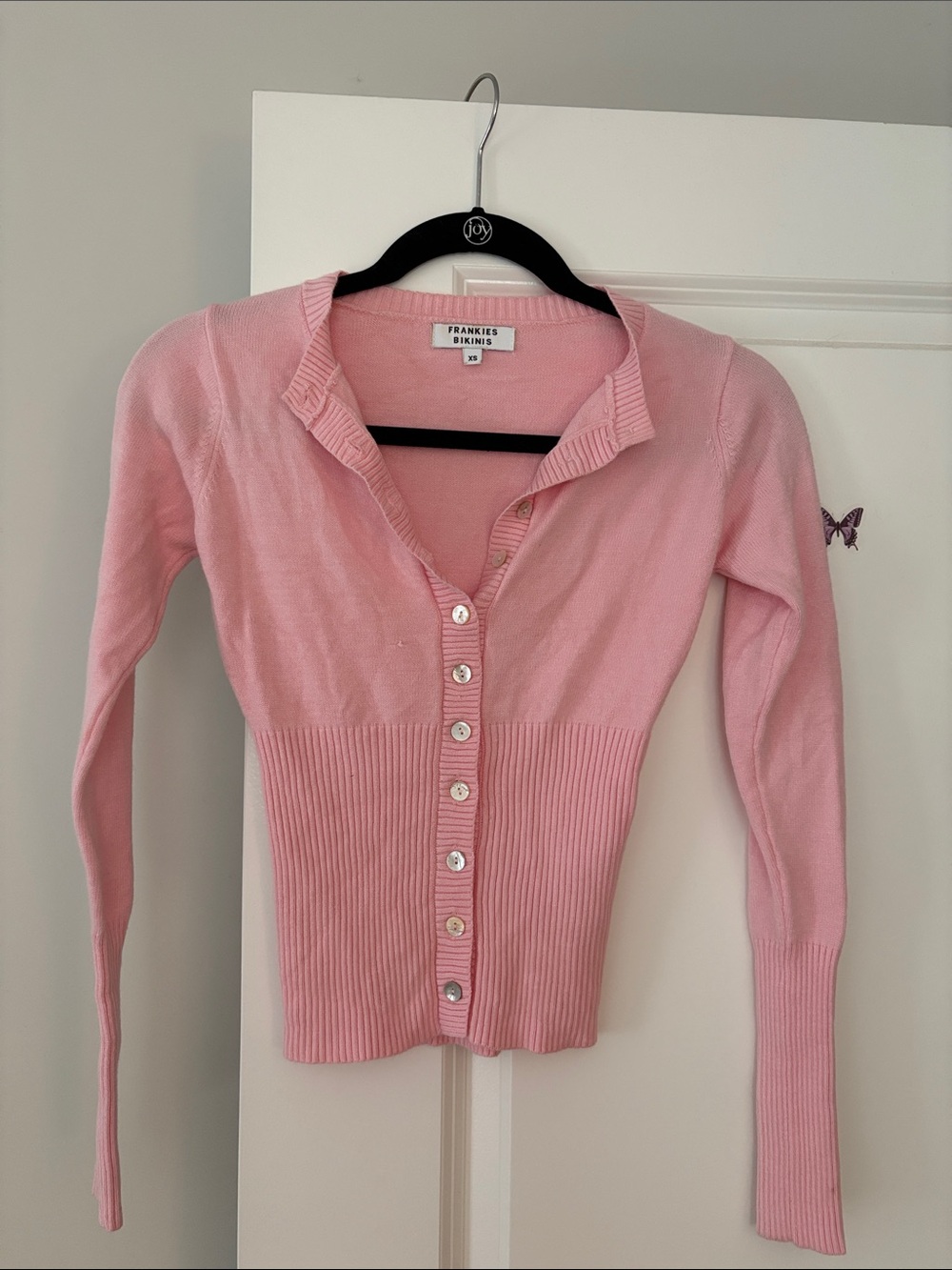 Frankie’s Bikinis Coquette Baby Pink Button Up Cardigan Dollcore Barbiecore